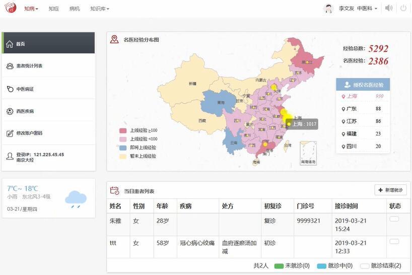 中医智能临床辅助决策系统界面 中医智能临床辅助决策系统界面
